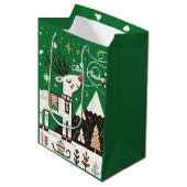 Sac Cadeau Moyen  Funny  Nordic Reindeer Pattern (Devant Angle)