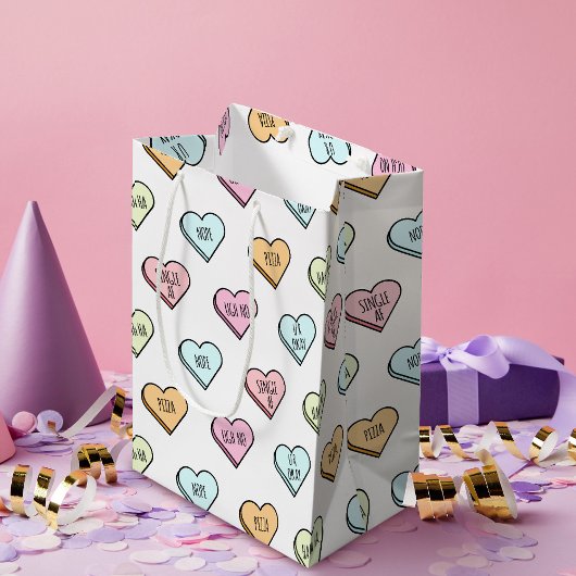 Sac Cadeau Moyen Funny Sarcastic Valentine's Candy Heart Motif