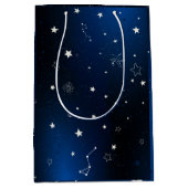 Sac Cadeau Moyen Galaxie Sombre Avec Étoiles (Devant)