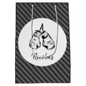 Sac Cadeau Moyen Gants de boxe dessinés Conception rayée Personnali (Dos)