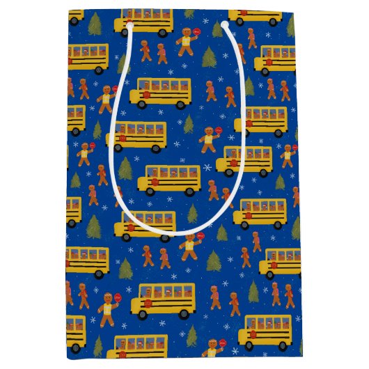 Sac Cadeau Moyen Garde de passage de l'autobus de l'école de Noël (Devant)