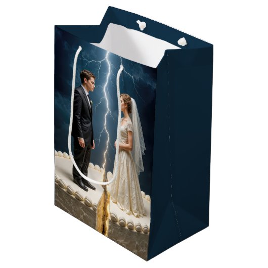 Sac Cadeau Moyen Gâteau de divorce de mariés (Devant Angle)