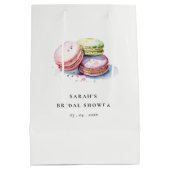Sac Cadeau Moyen Gâteau de macarons français à l'aquarelle pour ent (Dos)