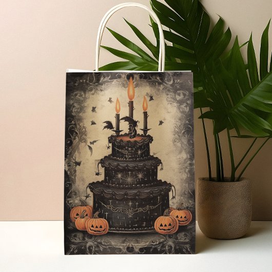 Sac Cadeau Moyen Gâteau vintage d'Halloween
