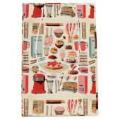 Sac Cadeau Moyen Gâteaux et outils de cuisine rétro (Devant)