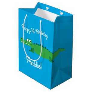 Sac Cadeau Moyen Gator Alligator Crocodile 1er anniversaire