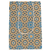 Sac Cadeau Moyen Geometric Moroccan Tile & Orange Pattern (Dos)