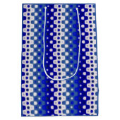 Sac Cadeau Moyen géométrique bleue et blanche (Dos)