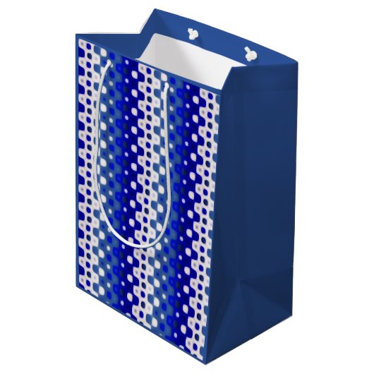 Sac Cadeau Moyen géométrique bleue et blanche (Dos Angle)