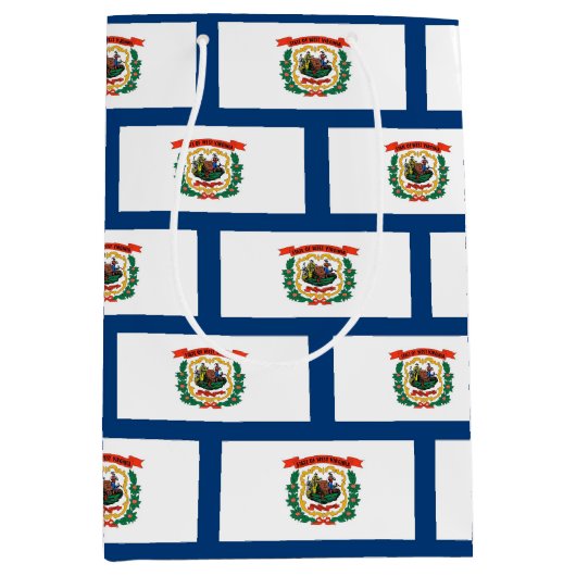Sac Cadeau Moyen Gift Bag with flag of West Virginia, USA (Devant)