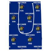 Sac Cadeau Moyen Gift Bag with flag of Wisconsin, USA (Dos)