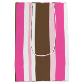 Sac Cadeau Moyen Gift Bags Brown & Pink Stripe  (Dos)