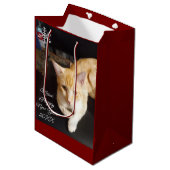 Sac Cadeau Moyen Ginger Cat Photo Text Customize (Devant Angle)