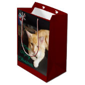 Sac Cadeau Moyen Ginger Cat Photo Text Customize (Dos Angle)