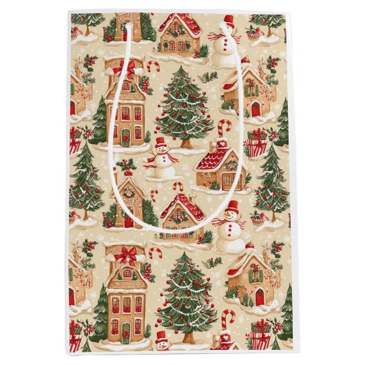 Sac Cadeau Moyen Gingerbread Village  (Devant)