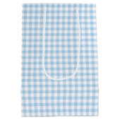 Sac Cadeau Moyen Gingham Classique Bleu Bébé (Dos)