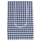Sac Cadeau Moyen Gingham Classique Bleu Nuit (Dos)