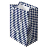 Sac Cadeau Moyen Gingham Classique Bleu Nuit (Dos Angle)