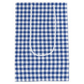 Sac Cadeau Moyen Gingham Classique Bleu Vrai (Dos)
