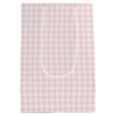 Sac Cadeau Moyen Gingham Classique de Printemps | Douce Rose (Dos)
