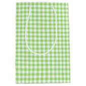 Sac Cadeau Moyen Gingham Classique Vert de Printemps (Devant)