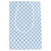 Sac Cadeau Moyen Gingham Rétro Bleu Bébé (Devant)
