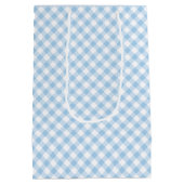 Sac Cadeau Moyen Gingham Rétro Bleu Bébé (Dos)