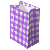 Sac Cadeau Moyen Gingham violet vif (Devant Angle)