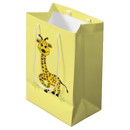 Sac Cadeau Moyen Giraffe Animal Art Kids Cute (Devant Angle)