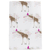 Sac Cadeau Moyen Giraffe Fête Safari Animaux ayant une fête (Devant)