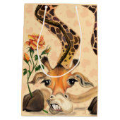 Sac Cadeau Moyen Giraffe Romantique - Messieurs - Ajouter Votre Tex (Dos)