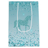 Sac Cadeau Moyen Girly Glitz Aqua Parties scintillant Turquoise Uni (Dos)