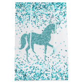 Sac Cadeau Moyen Girly Glitz Aqua Turquoise Parties scintillant Uni (Dos)