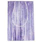 Sac Cadeau Moyen Girly Lavender Purple Glam Tinsel Stripes  (Devant)