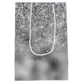 Sac Cadeau Moyen Glam à étincelles argentées (Dos)