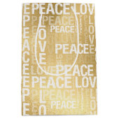 Sac Cadeau Moyen Glam Gold Peace Love (Devant)
