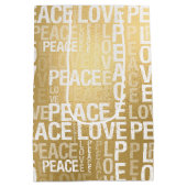 Sac Cadeau Moyen Glam Gold Peace Love (Dos)