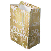 Sac Cadeau Moyen Glam Gold Peace Love (Dos Angle)