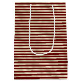 Sac Cadeau Moyen Glam Gold Red Holiday Stripes (Dos)