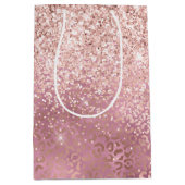 Sac Cadeau Moyen Glam Pink Glitzy Parties scintillant Empreinte de  (Devant)