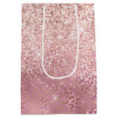 Sac Cadeau Moyen Glam Pink Glitzy Parties scintillant Empreinte de  (Dos)