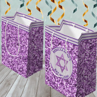 Glam Purple Party Favore Ou Présente Bat mitzvah