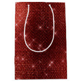 Sac Cadeau Moyen Glam Red Sparkle (Devant)