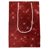Sac Cadeau Moyen Glam Red Sparkle (Dos)