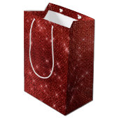 Sac Cadeau Moyen Glam Red Sparkle (Dos Angle)