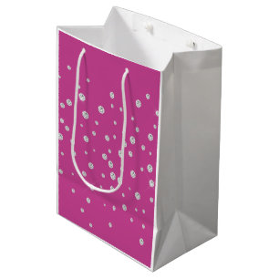 Sac Cadeau Moyen Glam Rose Diamants Bridal Shower
