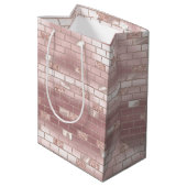 Sac Cadeau Moyen Glam Rose Pâle Briques Mariage  (Dos Angle)