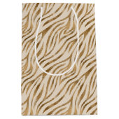 Sac Cadeau Moyen Glam Zebra Stripes Motif Safari Gold ID1151 (Devant)