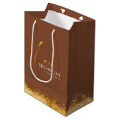 Sac Cadeau Moyen Glamorous Gold & Brown Lash Tech  (Devant Angle)