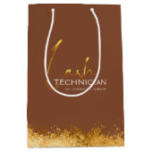 Sac Cadeau Moyen Glamorous Gold & Brown Lash Tech (Devant)